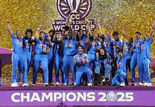 Indian Women's Cricket Team Celebrating World Cup Win