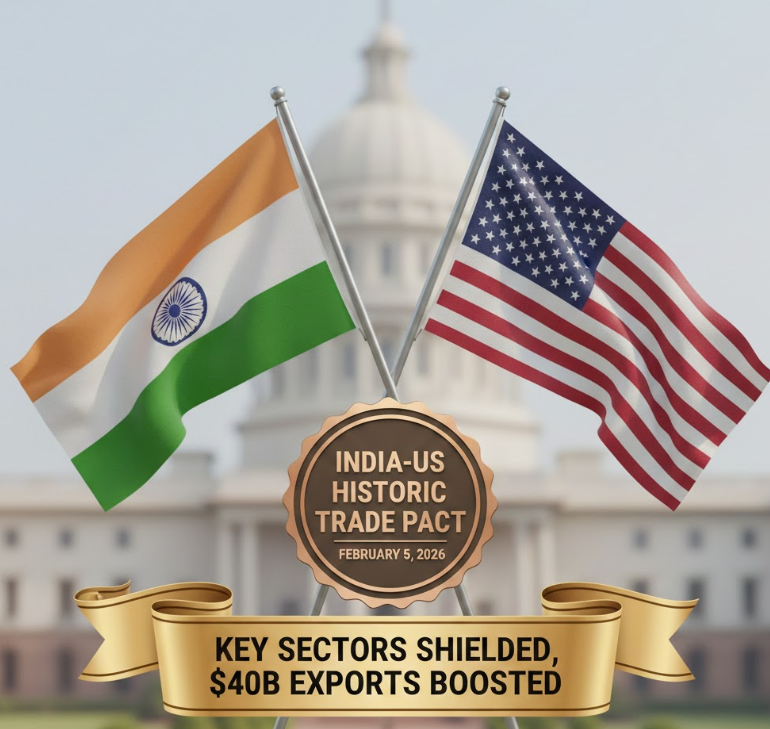 India-US Trade Deal Handshake