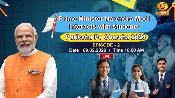 Prime Minister Narendra Modi interacts with students during Pariksha Pe Charcha 2026 across multiple states