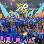 Indian team celebrates after winning the ICC Men's T20 World Cup 2026 final against New Zealand in Ahmedabad
