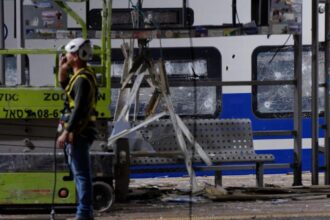 Tel Aviv Savidor Central rail hub after missile strike