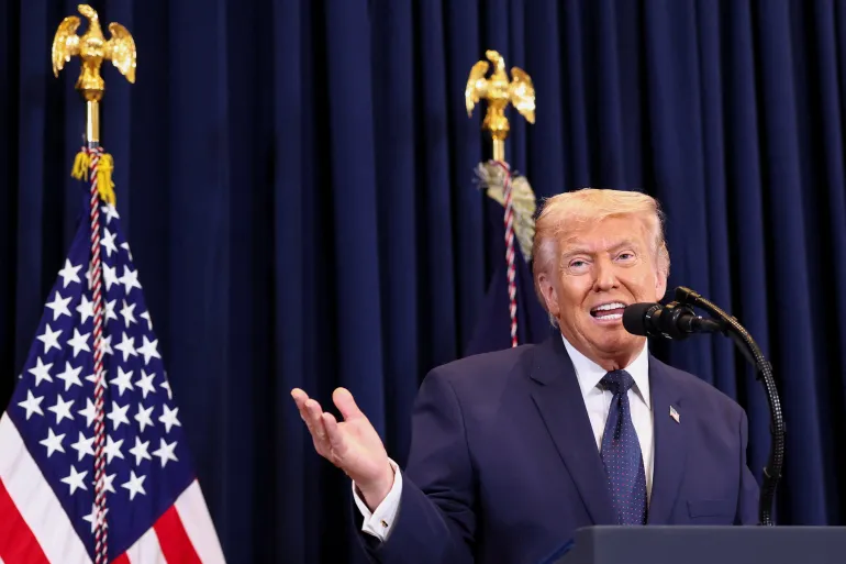 US President Donald Trump speaking about the Iran war and giving an update on operations