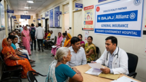 Home 85 Doctor consulting patients in an OPD clinic in India you should seek Health Insurance