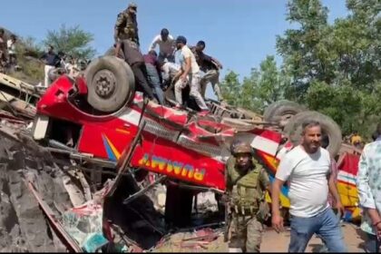 Udhampur Horror: 21 Dead, 29 Injured as bus en route to Udhampur skids off a blind curve at Kagort, crushing an auto-rickshaw before turning into a mangled heap; Army Leads Heroic Rescue