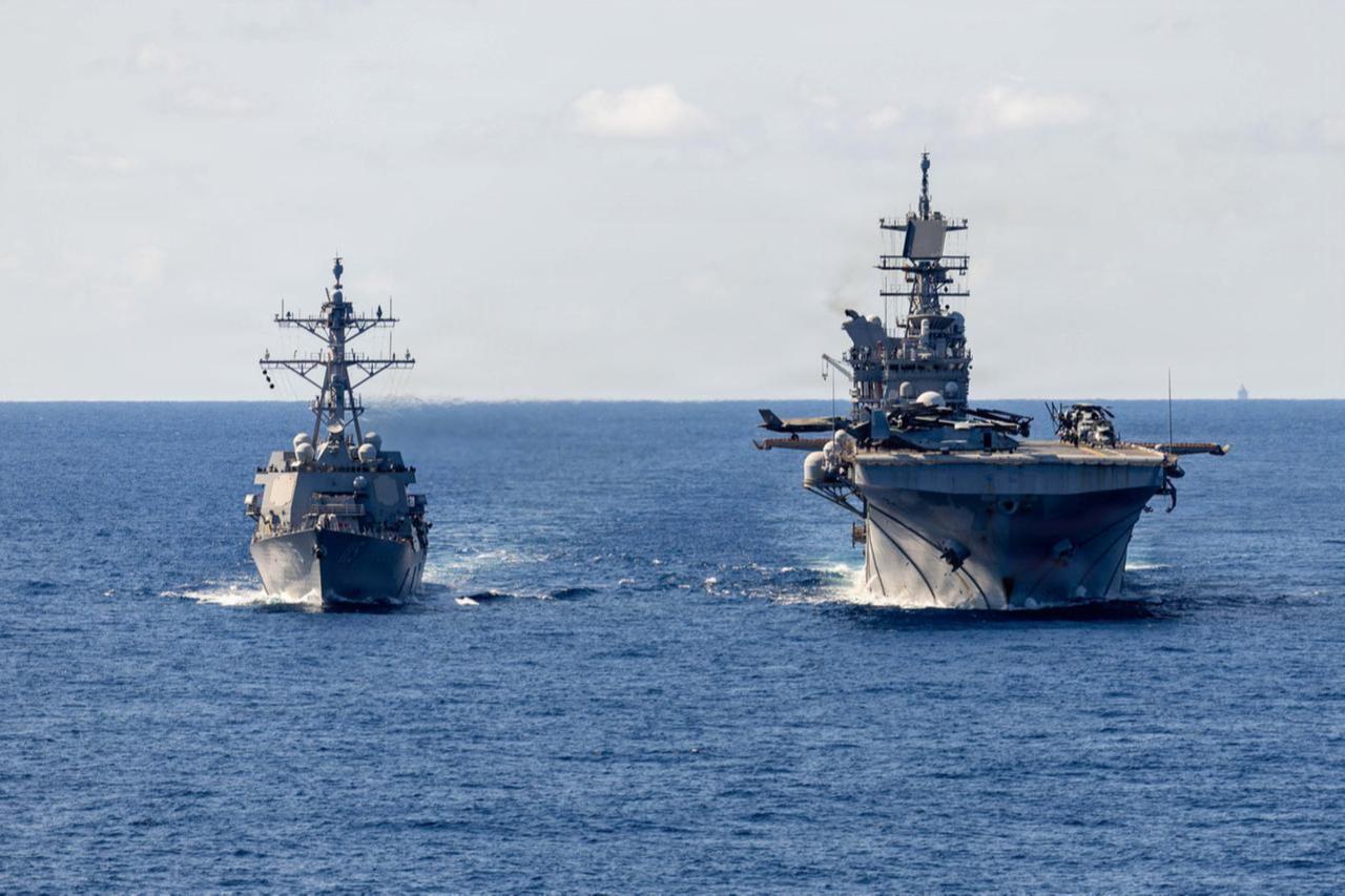 Warship in the Strait of Hormuz