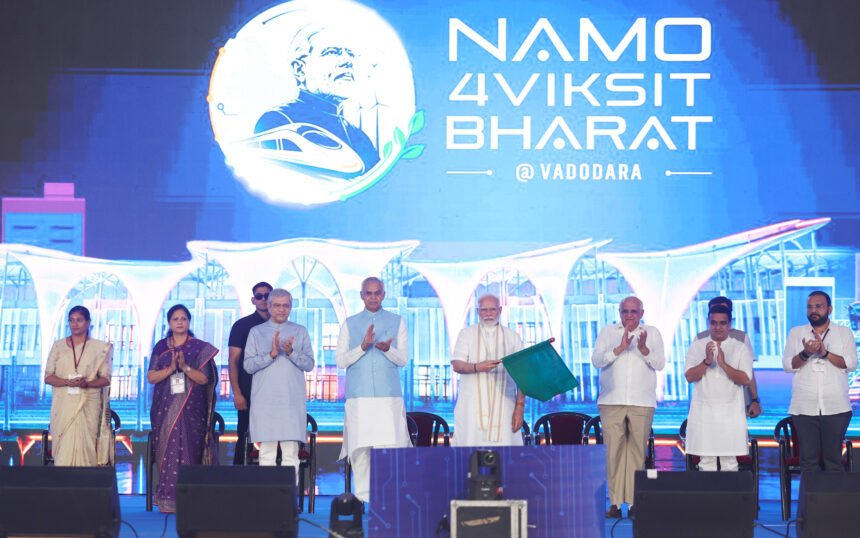 PM Narendra Modi Lays Foundation Stone, Inaugurates & Dedicates Projects Worth Over ₹35,000 Crore in Vadodara, Gujarat